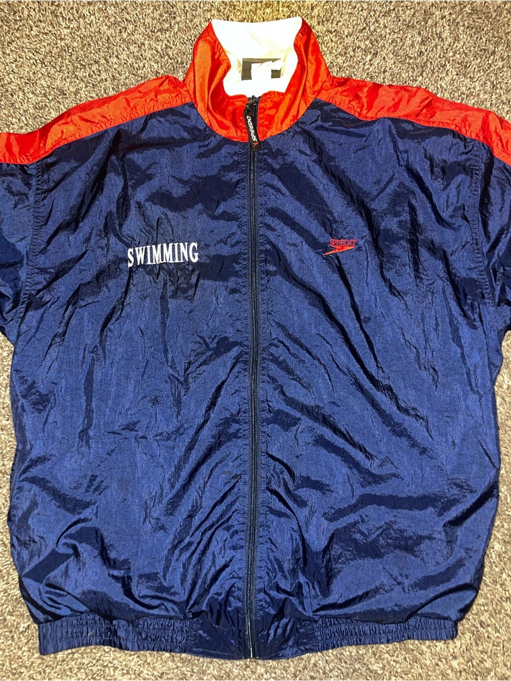 Speedo Men's Navy and Red Swim Jacket